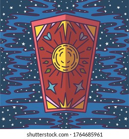 tarot card on the background of the starry sky