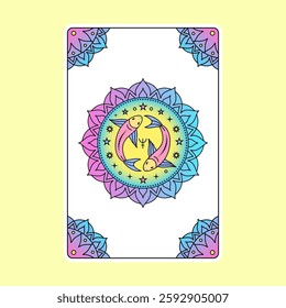 Tarot card with Pisces zodiac sign