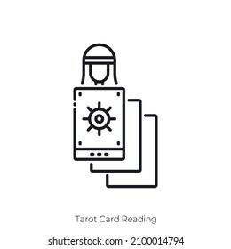 Tarot Card Reading icon. Outline style icon design isolated on white background
