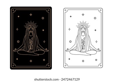 Tarot card temperance. The major arcana of a deck of cards.