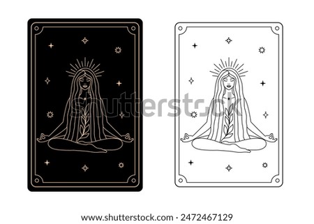 Tarot card temperance. The major arcana of a deck of cards.