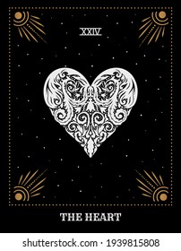 tarot card "the heart". Occult, fortune telling, tapestry