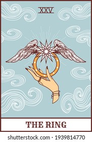 tarot card "the ring". Occult, fortune telling, tapestry