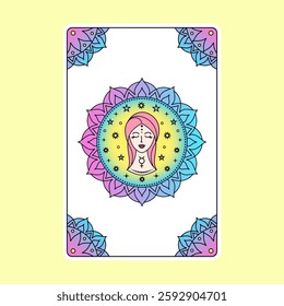 Tarot card with Virgo zodiac sign