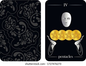tarot cards 4 pentacles vector shirt card pattern