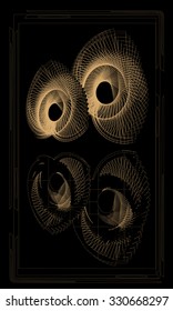 Tarot cards - back design.  Abstract pattern. Poppies