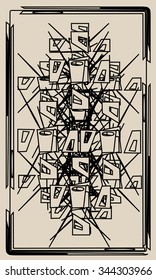 Tarot cards - back design.  Abstract pattern