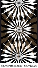 Tarot cards - back design.  Abstract drawing. Dandelion - the power of sun and light

