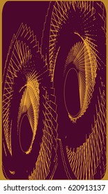 Tarot cards - back design.  Abstract drawing. Labyrinth