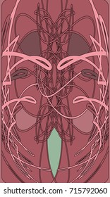 Tarot cards - back design.  Abstract pattern 