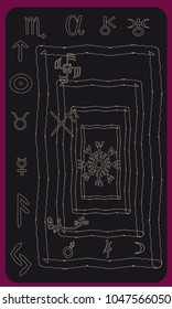 Tarot cards - back design.  Alchemy