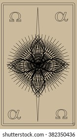 Tarot cards - back design.  Alpha and Omega