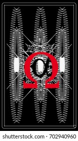 Tarot cards - back design, Alpha and Omega