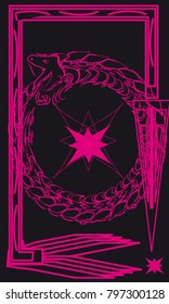 Tarot cards - back design. Alpha and Omega