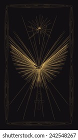 Tarot cards - back design. Ankh, Coptic cross