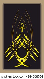Tarot cards - back design. Ankh, Coptic cross