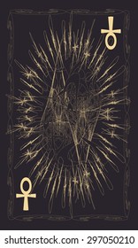 Tarot cards - back design. Ankh, Coptic cross