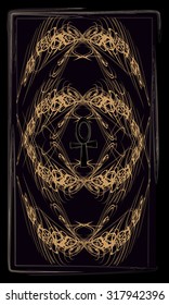 Tarot cards - back design. Ankh, Coptic cross