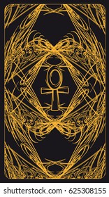 Tarot cards - back design. Ankh, Coptic cross