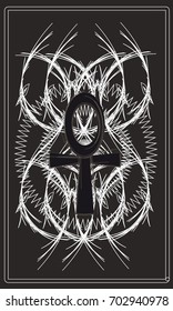 Tarot cards - back design. Ankh, Coptic cross