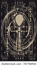 Tarot cards - back design. Ankh, Coptic cross