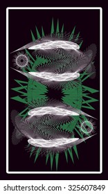 Tarot cards - back design. Astrological sign - Pisces