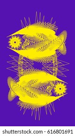 Tarot cards - back design. Astrological sign - Pisces
