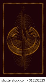 Tarot cards - back design.  Birth of the Phoenix