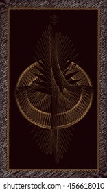 Tarot cards - back design. Birth of the phoenix