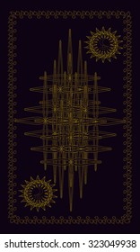 Tarot cards - back design.  Black and White Moon