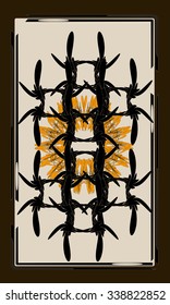 Tarot cards - back design.  Bronze grille, symbol of love and wisdom