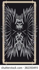 Tarot cards - back design.  Butterfly, abstract drawing