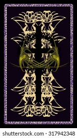 Tarot cards - back design. Byzantine cross