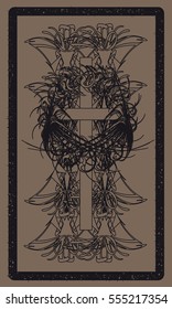 Tarot cards - back design. Byzantine cross
