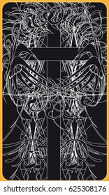 Tarot cards - back design. Byzantine cross