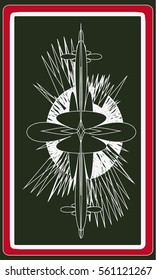 Tarot cards - back design.  Coat of arms