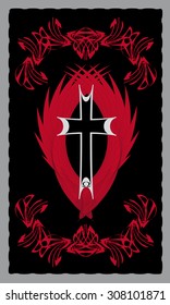 Tarot cards - back design. Cross of the Knights Templar