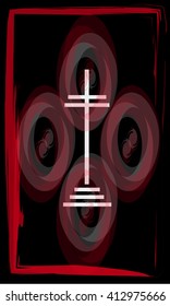 Tarot cards - back design.  Cross of the archangel