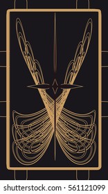 Tarot cards - back design.  Cross 