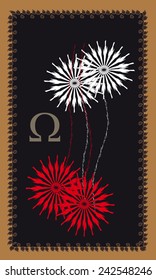 Tarot cards - back design.  Figure four - symbol of death