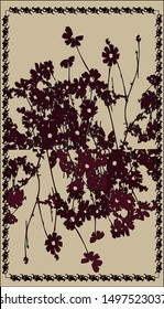 Tarot cards - back design, floral pattern
