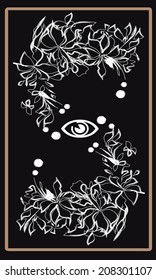 Tarot cards - back design, floral pattern