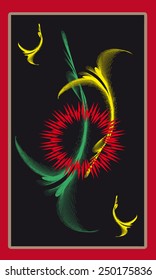 Tarot cards - back design, floral pattern