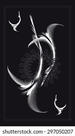 Tarot cards - back design, floral pattern