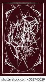 Tarot cards - back design.  Floral pattern