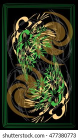 Tarot cards - back design.  Floral pattern