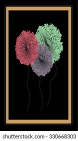 Tarot cards - back design.  Flowers