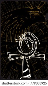 Tarot cards - back design. Gods of Ancient Egypt: Ra