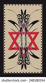 Tarot cards - back design. Hexagram