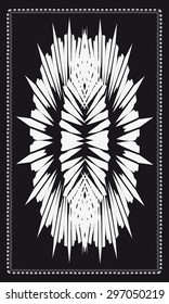Tarot cards - back design.  Indian ornament, warrior